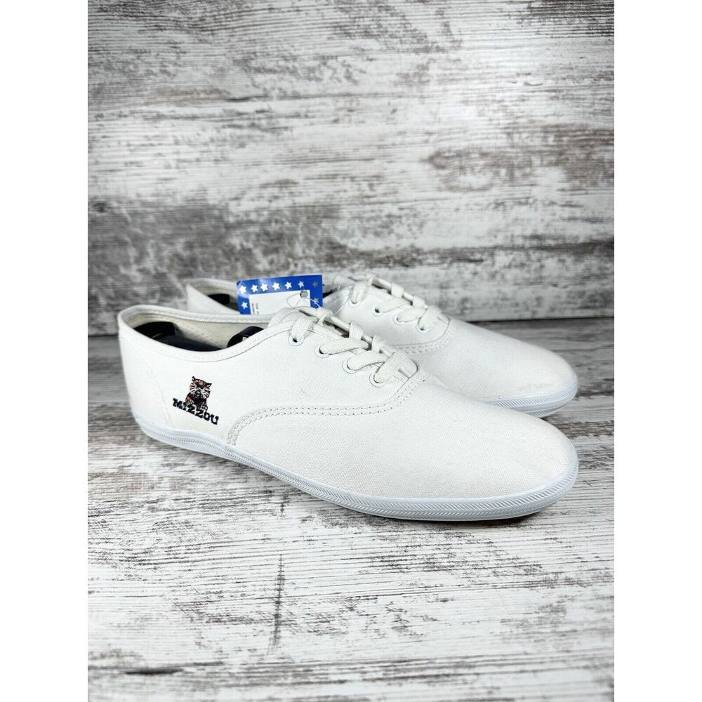 NEW Womens Vintage Starter Mizzou Missouri Tigers White Canvas Sneakers Sz 8